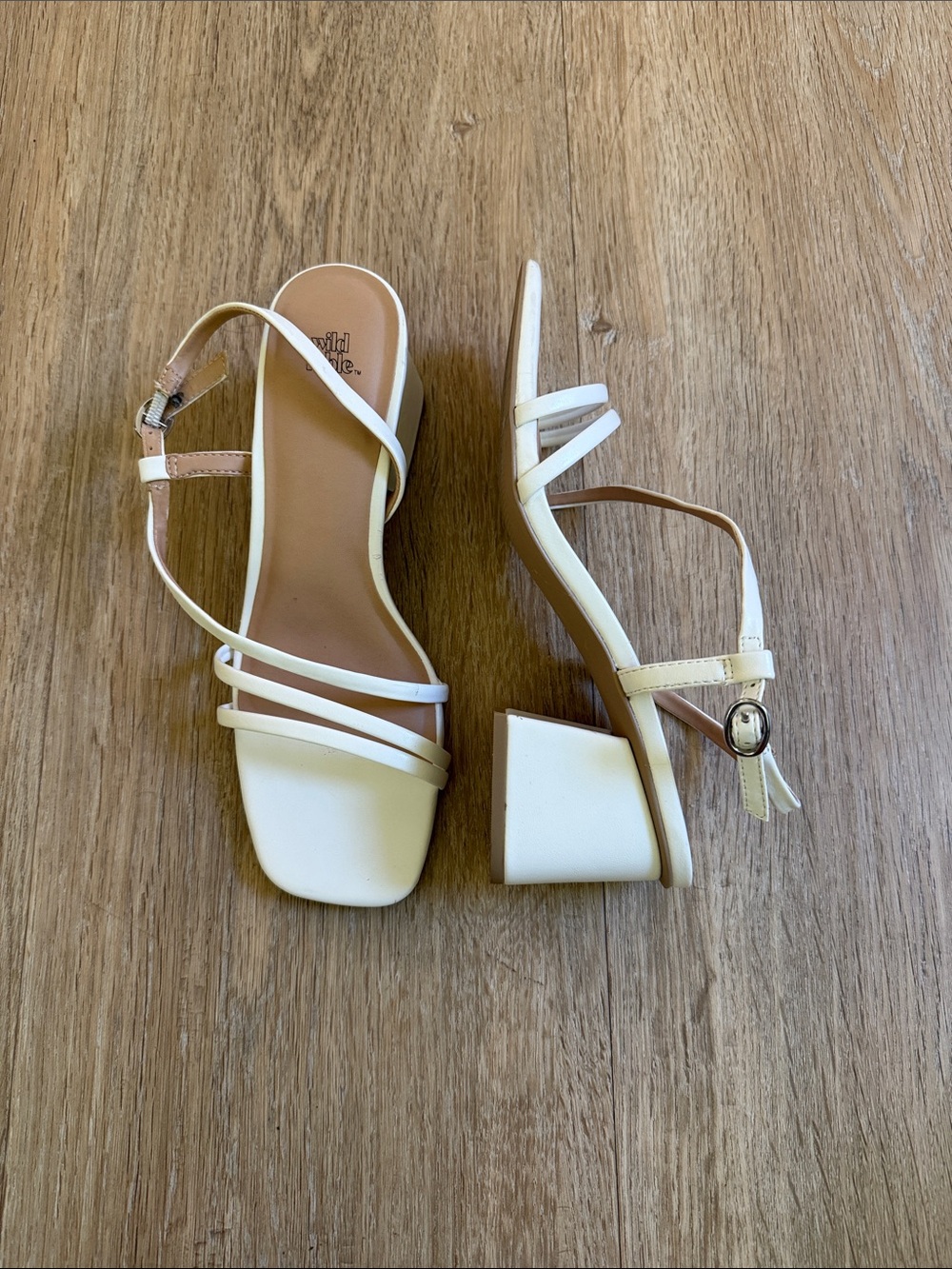 Wild Fae White Strappy Block Heel Sandals 7 - Elegant Women's Summer Shoes